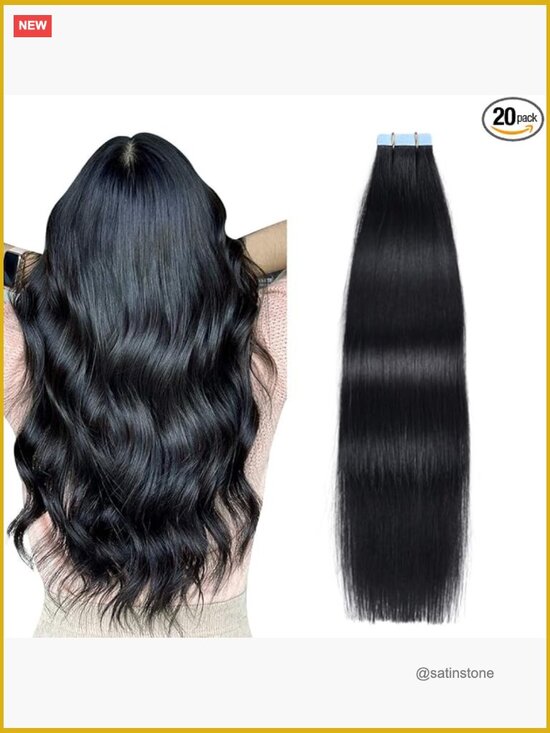 20 Inch Human Hair Tape-In Extensions, 20 Pieces, Salon-Grade Remy Hair Discount Commodity – 20 Inch 8A Medium Brown Tape In Remy  main image 3